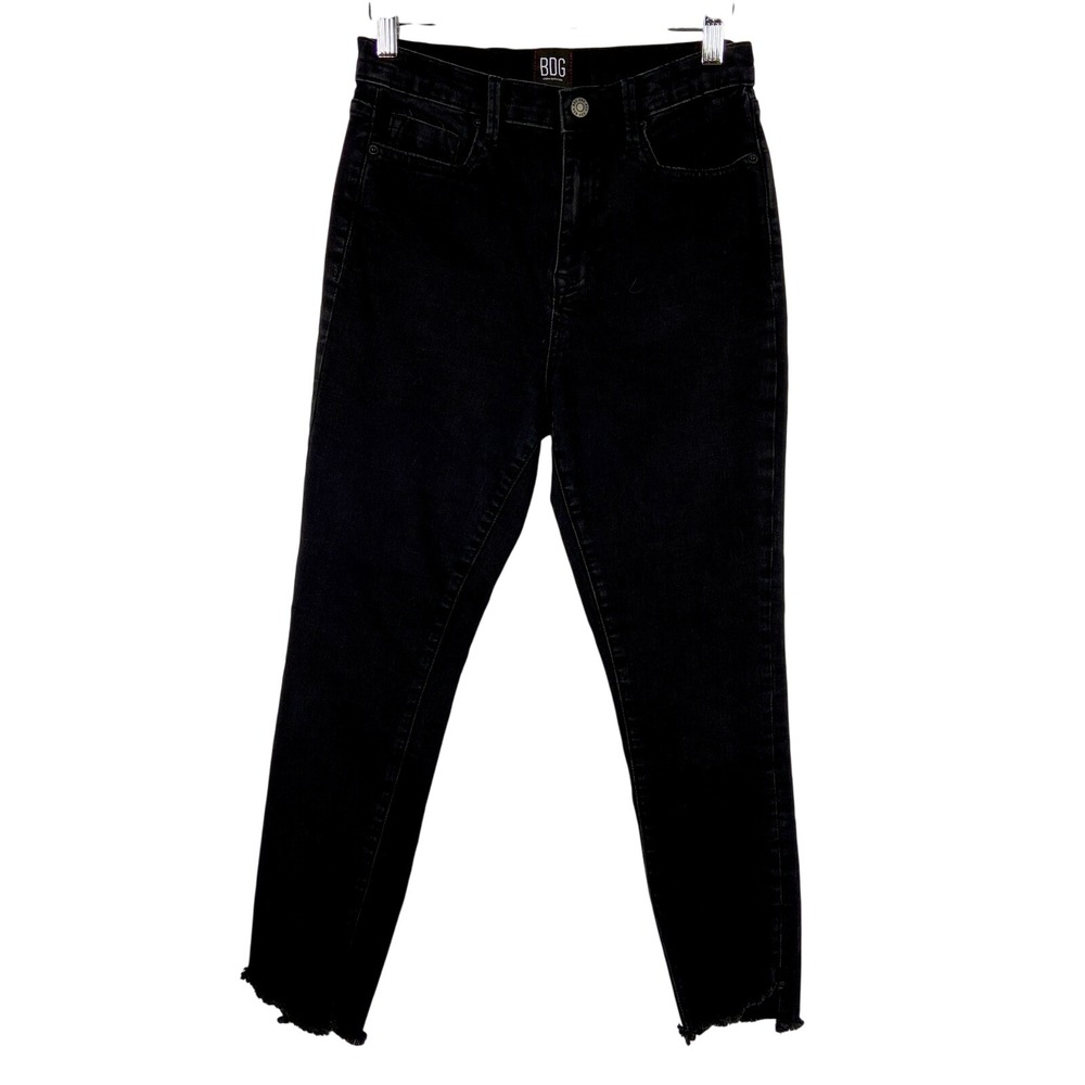 BDG Twig High Rise Cropped Black Jeans‎ Raw Hem 5 Pockets Womens 28
